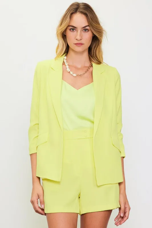 Demi Floral Lined Blazer (Lemon Lime)