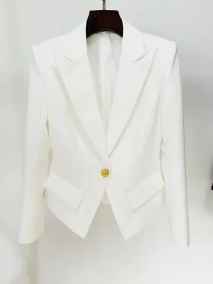Designer Slim Fitting Single Button Blazer