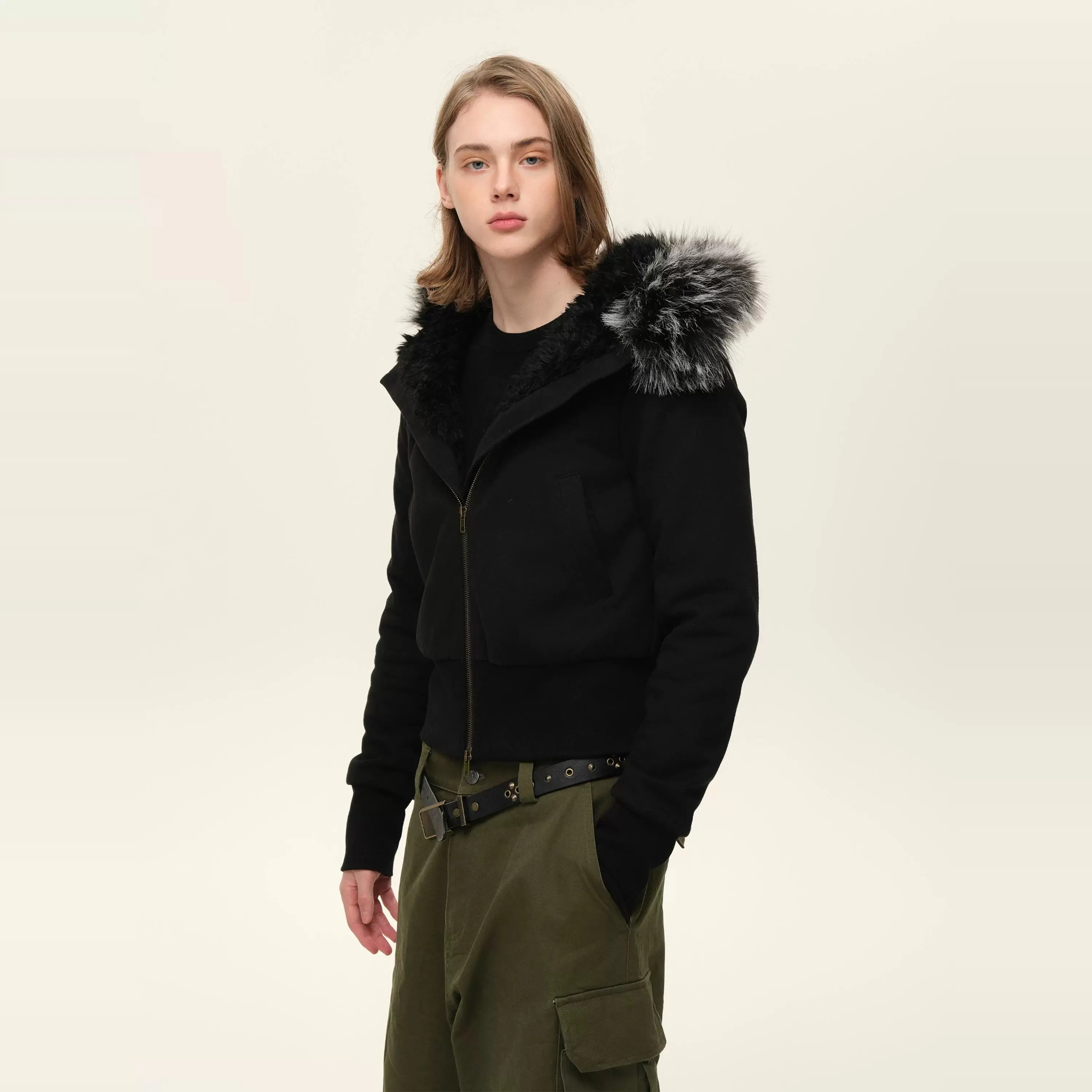 Detachable Fur Hooded Jacket