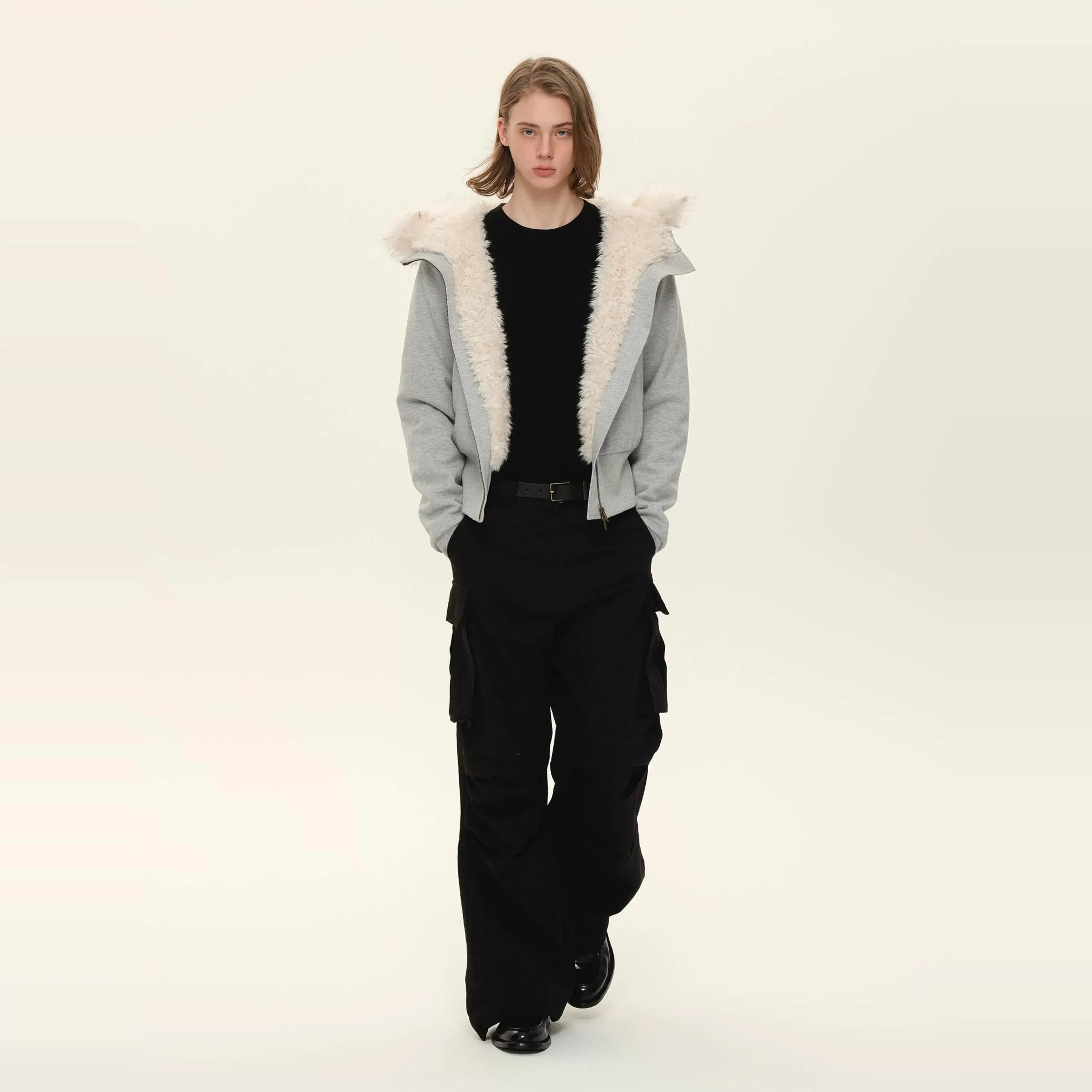 Detachable Fur Hooded Jacket
