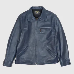 Double Helix Classic 1930's Dark Indigo Overdyed Horse Leather Jacket