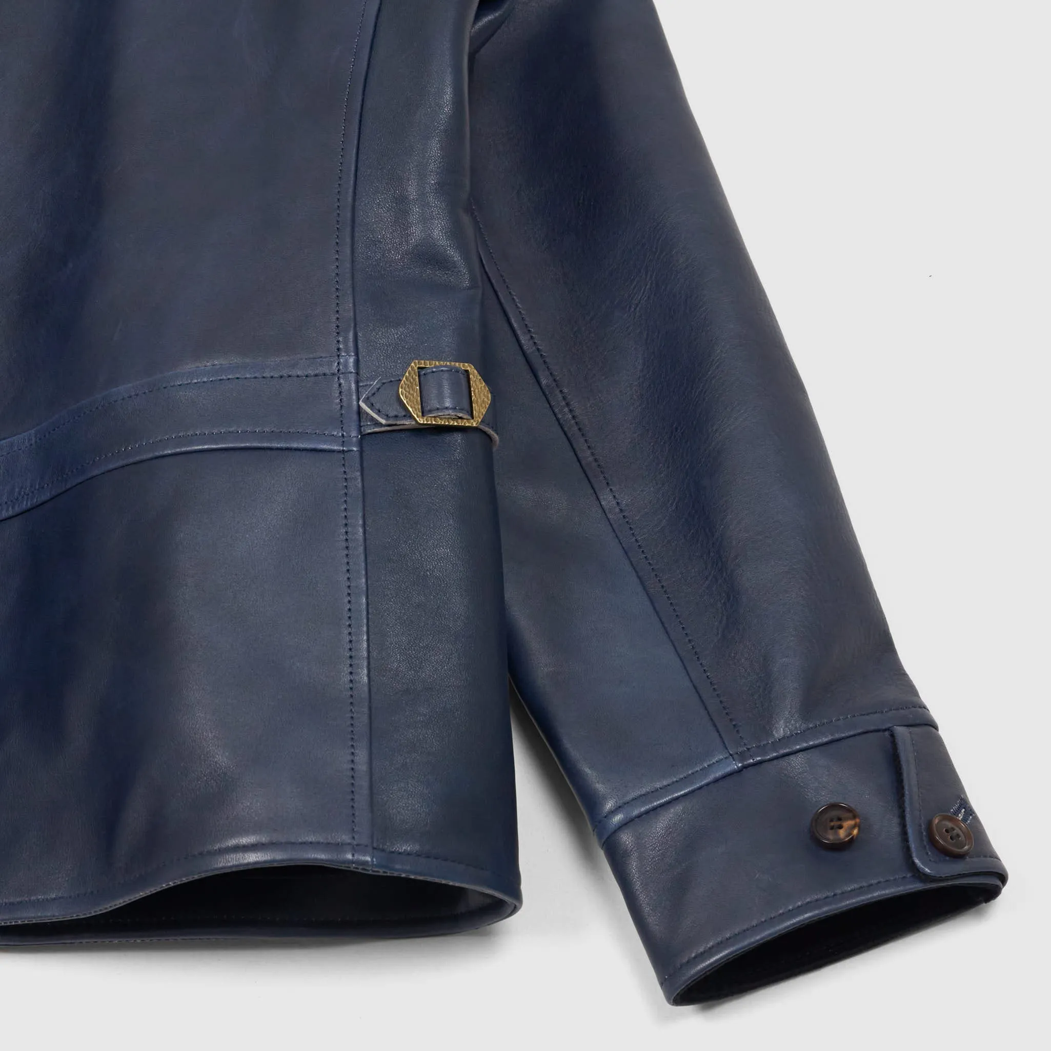 Double Helix Classic 1930's Dark Indigo Overdyed Horse Leather Jacket