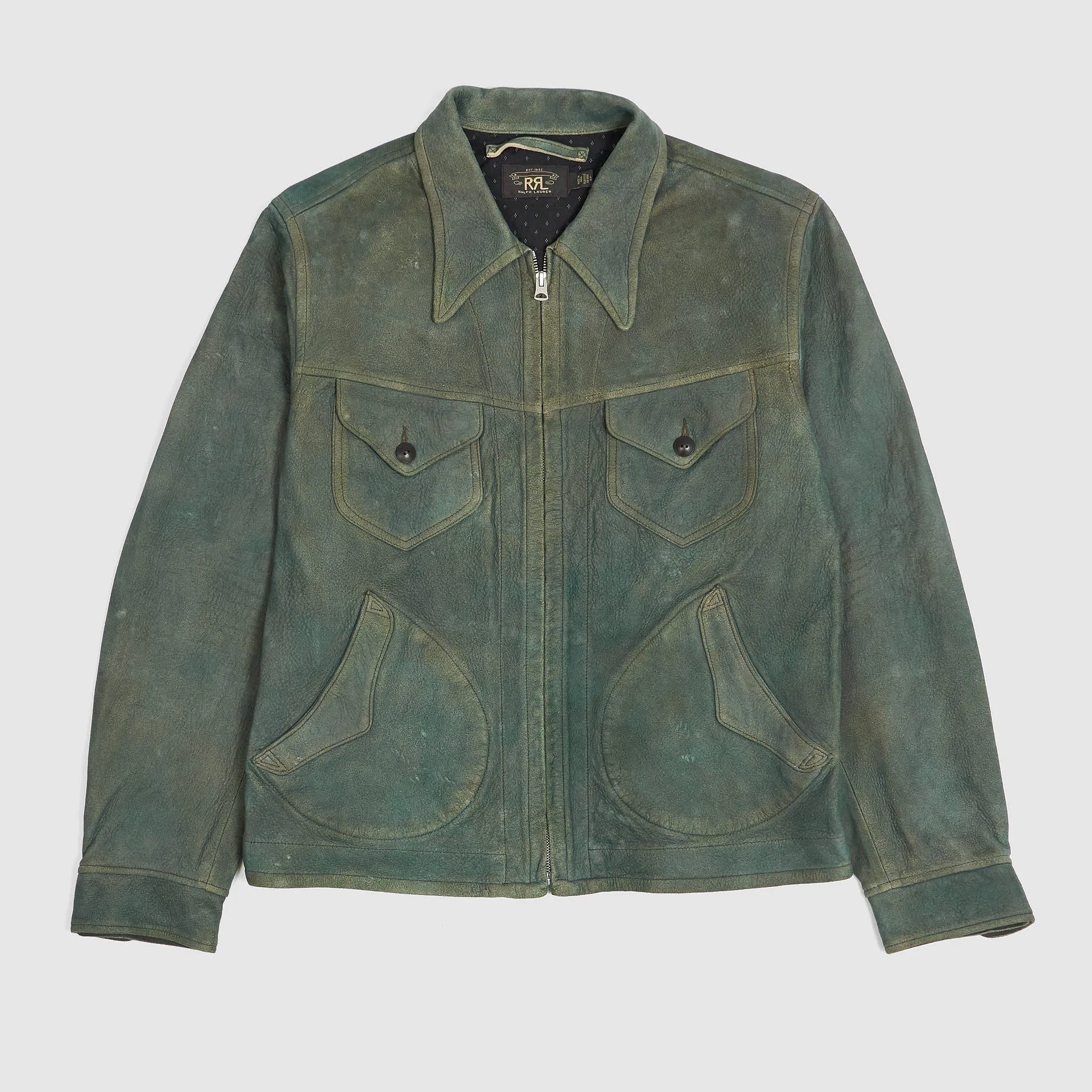 Double RL Indigo Dyed Unlined Soft Leatherjacket
