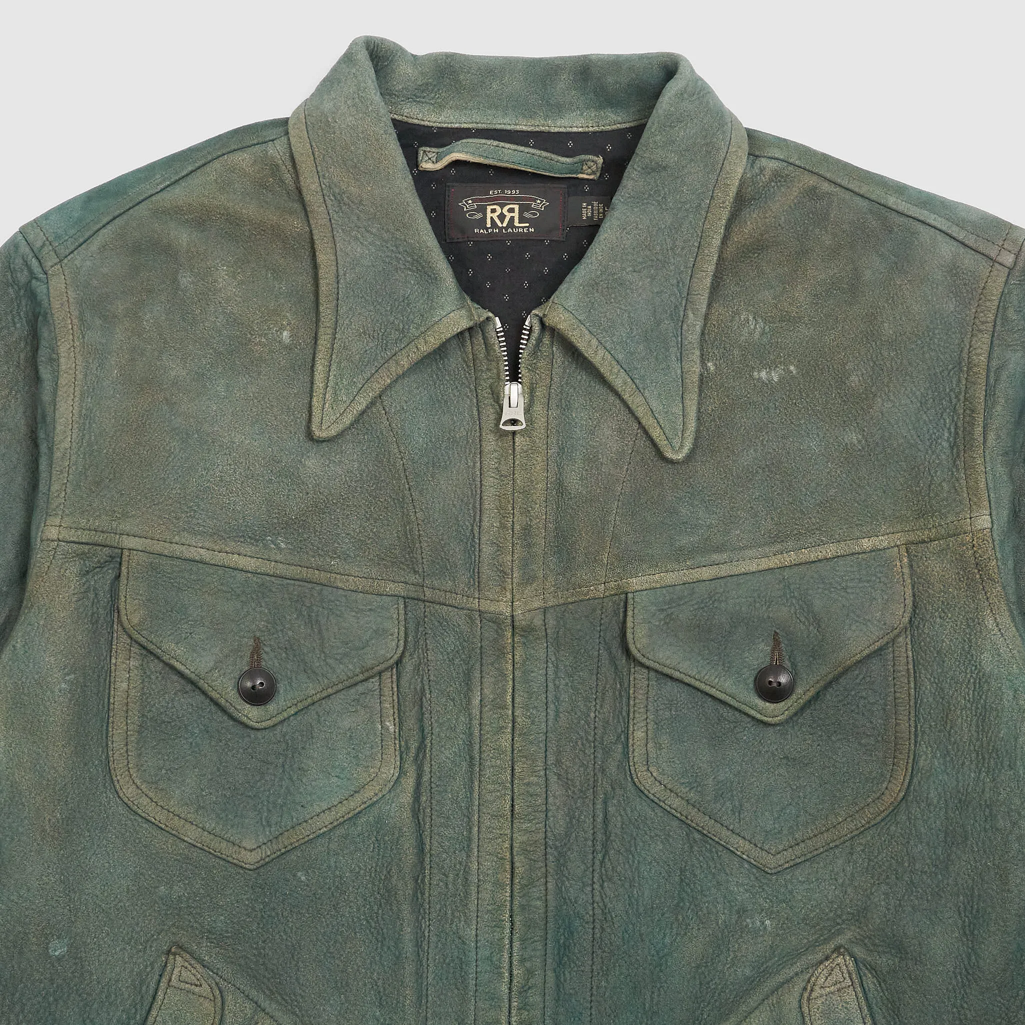 Double RL Indigo Dyed Unlined Soft Leatherjacket