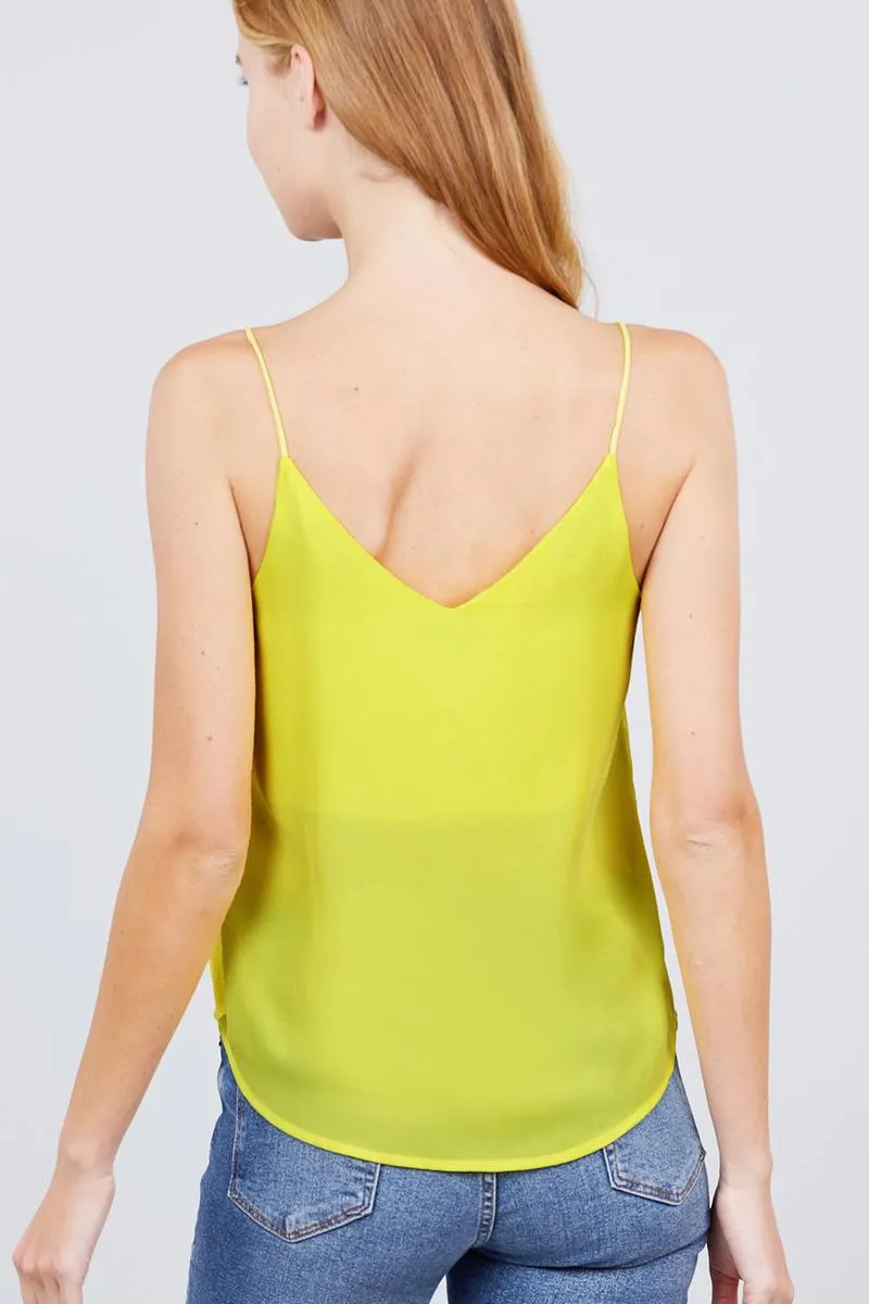 Double V-neck Cami Woven Top