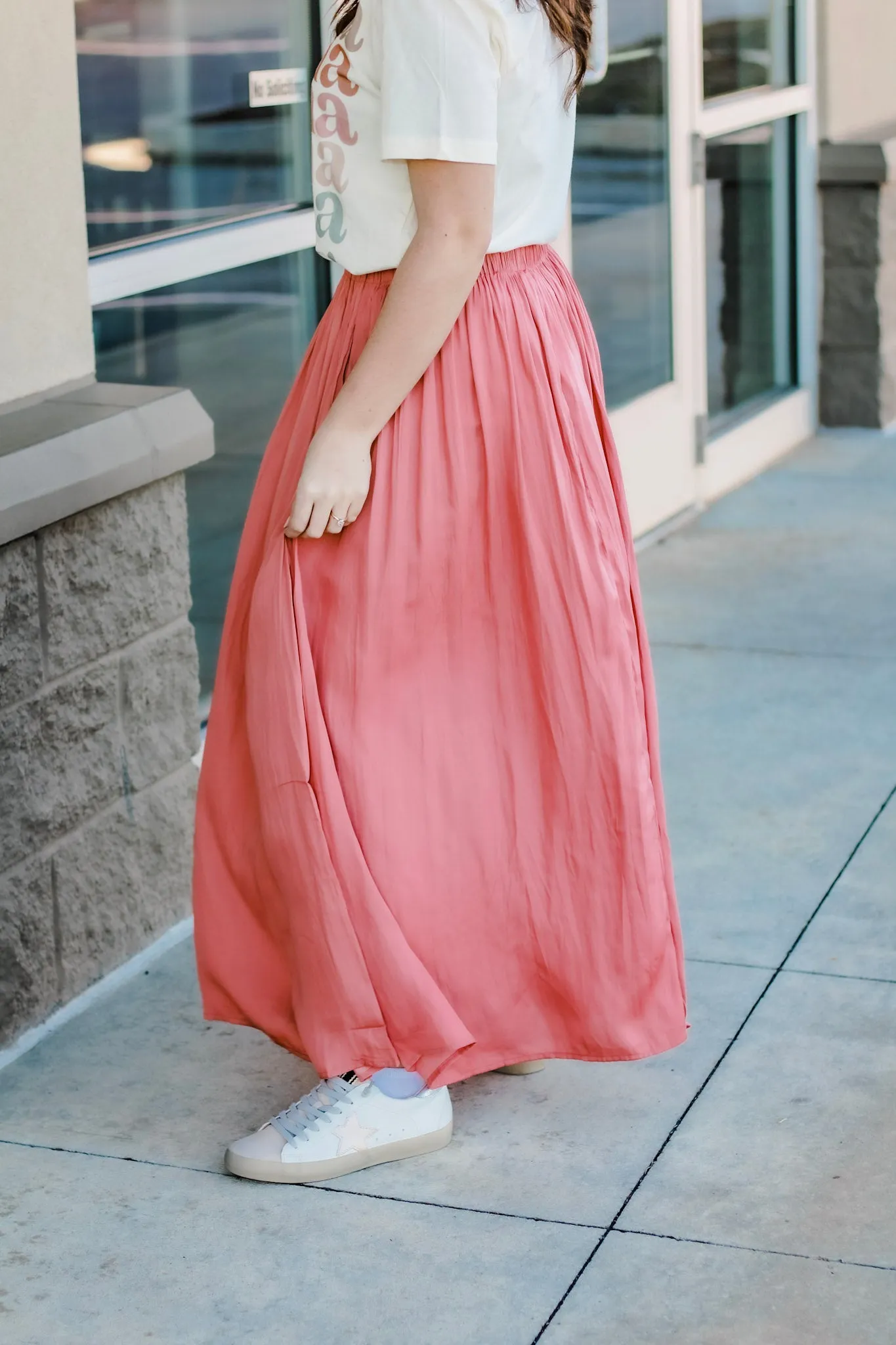Dressed for Success Maxi Skirt in Rosewood