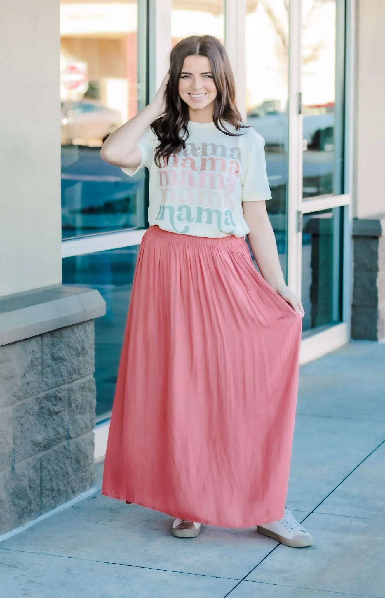 Dressed for Success Maxi Skirt in Rosewood