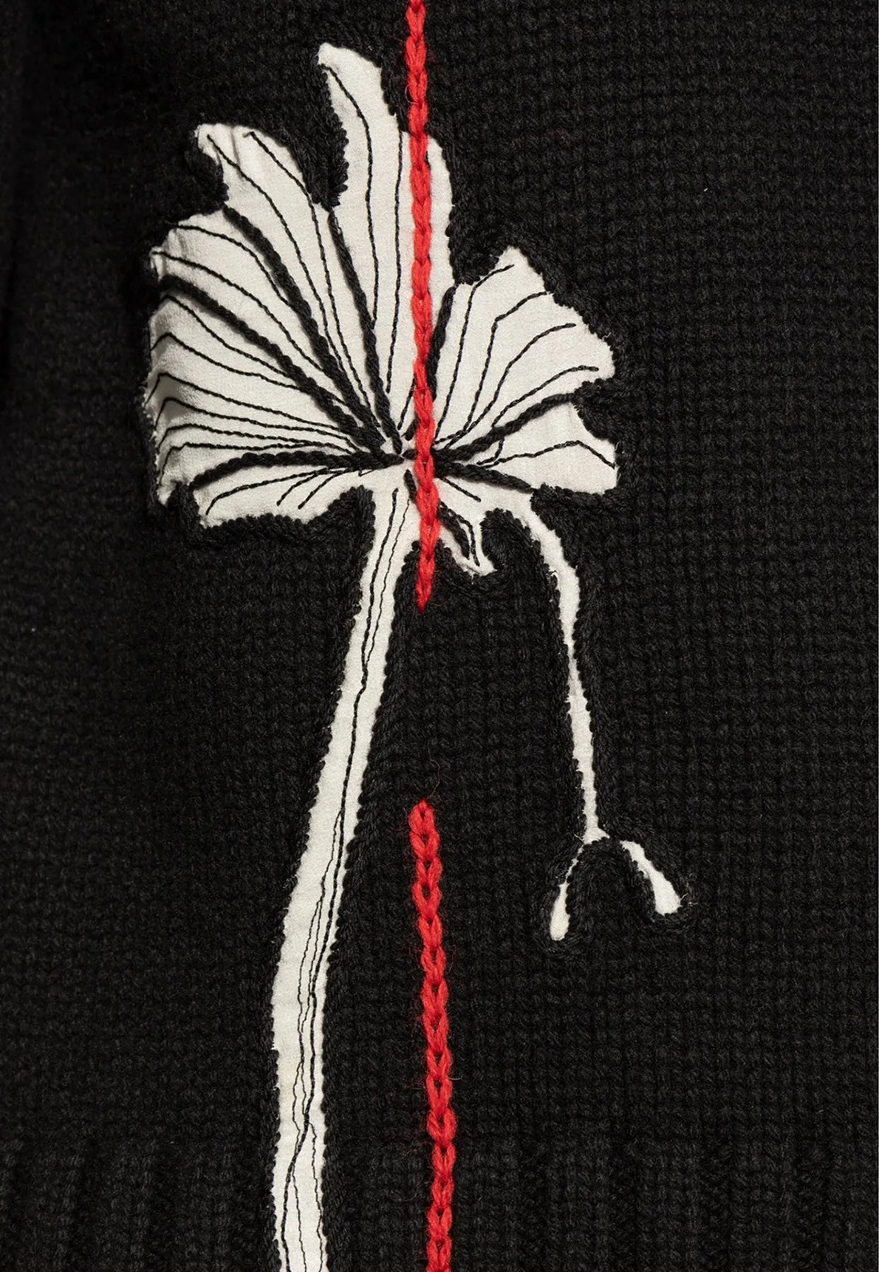 Embroidered Wool-Blend Crewneck Sweater