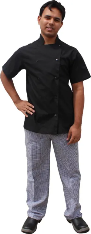 EPIC Light Weight Black Chef Jacket - Short Sleeve