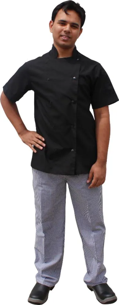 EPIC Light Weight Black Chef Jacket - Short Sleeve