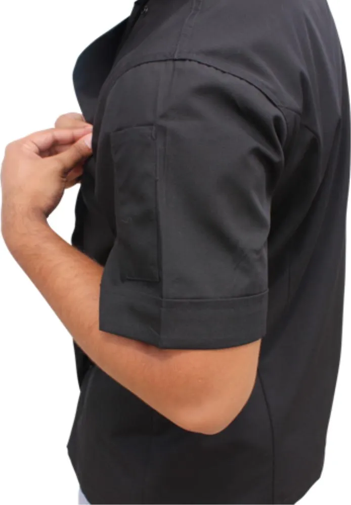 EPIC Light Weight Black Chef Jacket - Short Sleeve