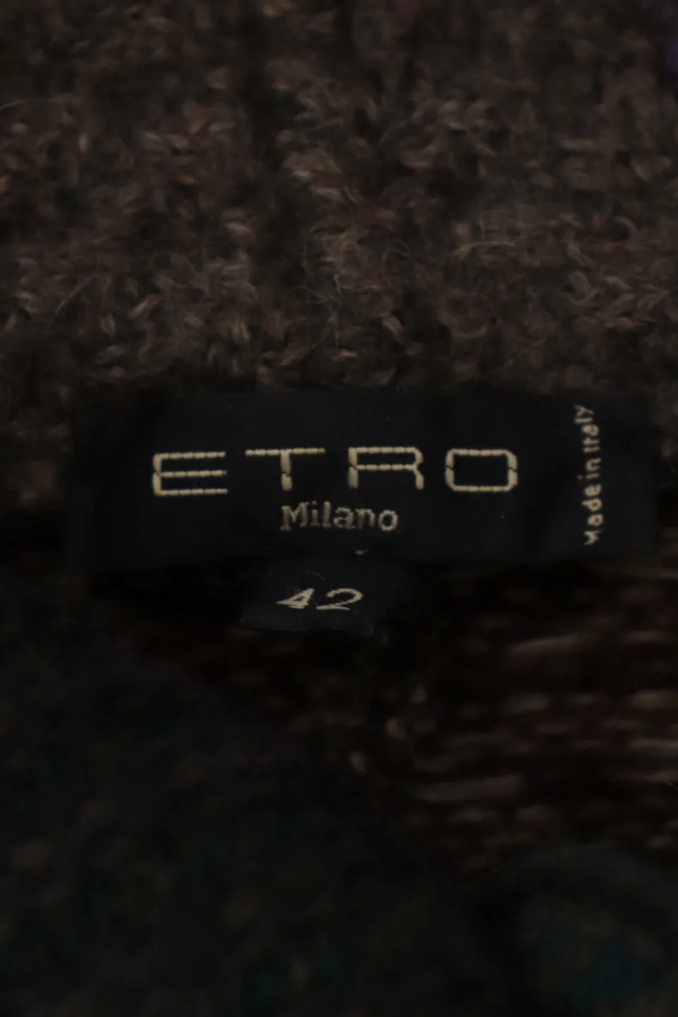 Etro Wool Blend Mix Pattern Coat