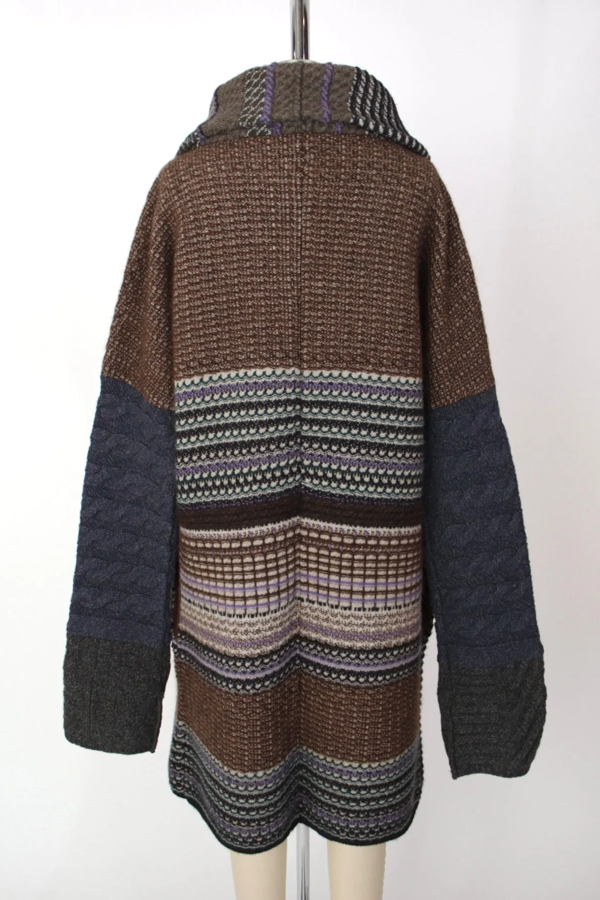 Etro Wool Blend Mix Pattern Coat
