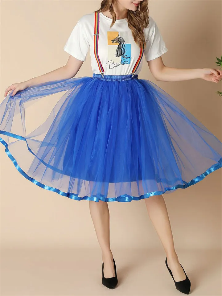 Fashion Christmas Thin Multi-layer Rainbow Puffy Skirt