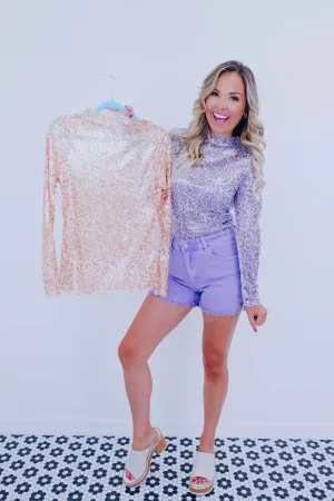 Floral Delight Sequin Mesh Top - 2 Colors