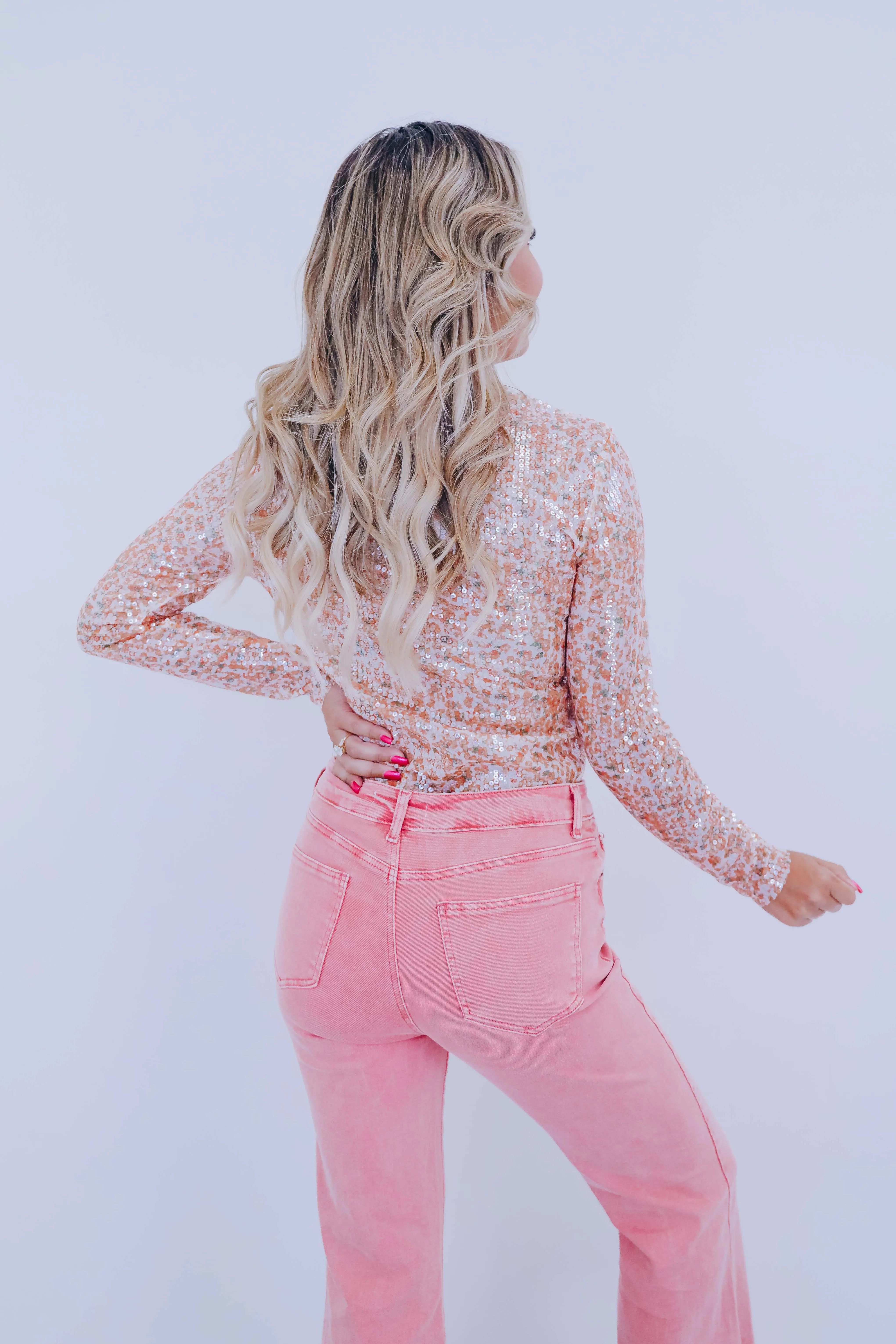 Floral Delight Sequin Mesh Top - 2 Colors