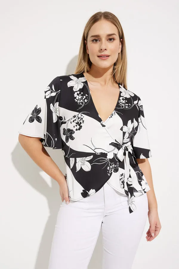 Floral Wrap Front Top Style 232058
