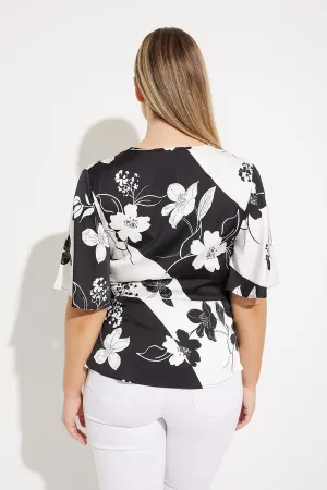 Floral Wrap Front Top Style 232058