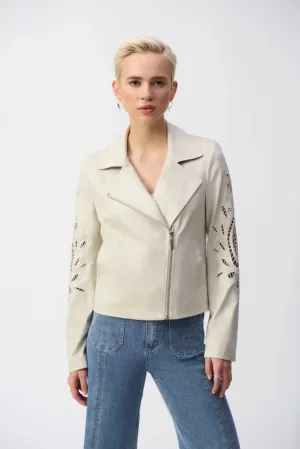 Foiled Faux-Suede Moto Jacket Style 251936