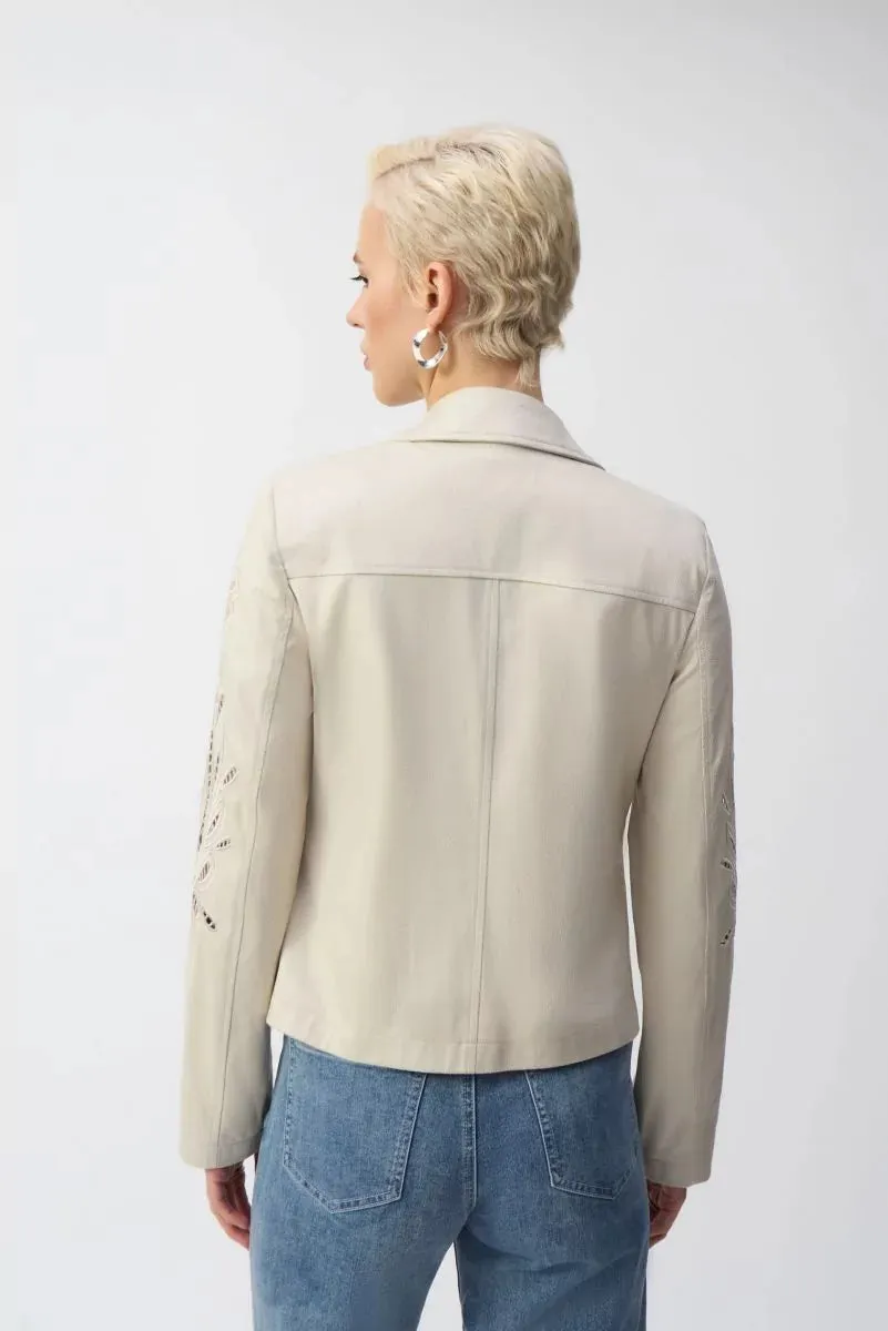 Foiled Faux-Suede Moto Jacket Style 251936