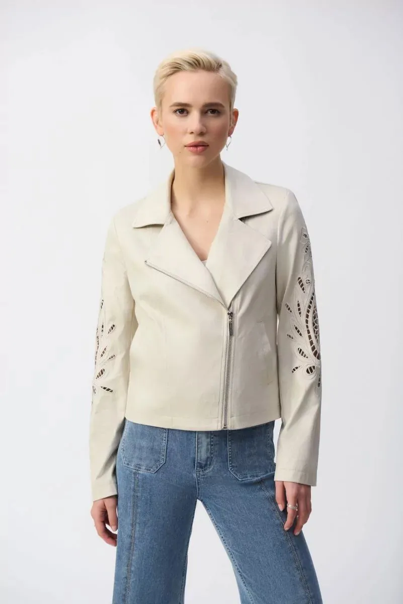 Foiled Faux-Suede Moto Jacket Style 251936