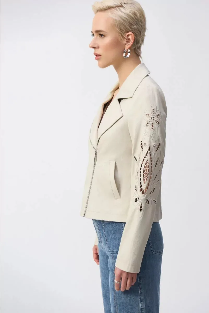 Foiled Faux-Suede Moto Jacket Style 251936