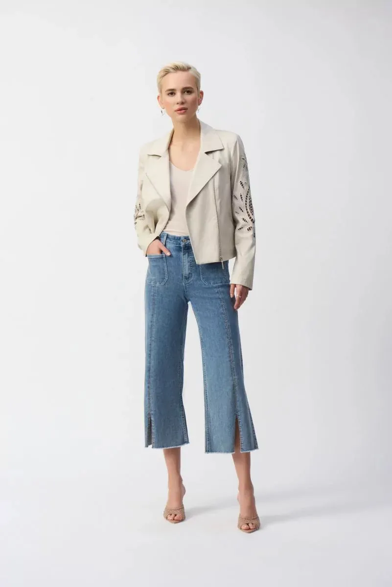 Foiled Faux-Suede Moto Jacket Style 251936