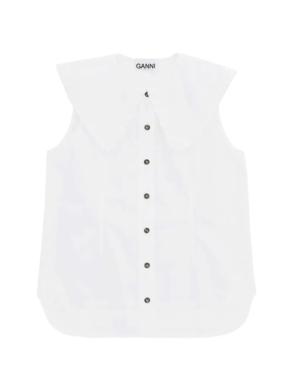 Ganni Sleeveless Shirt in Bright White