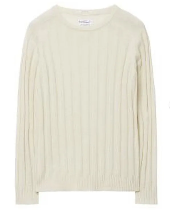 GANT RUGGER Men's Cream The Rua Rib Wool Blend Sweater Size XL