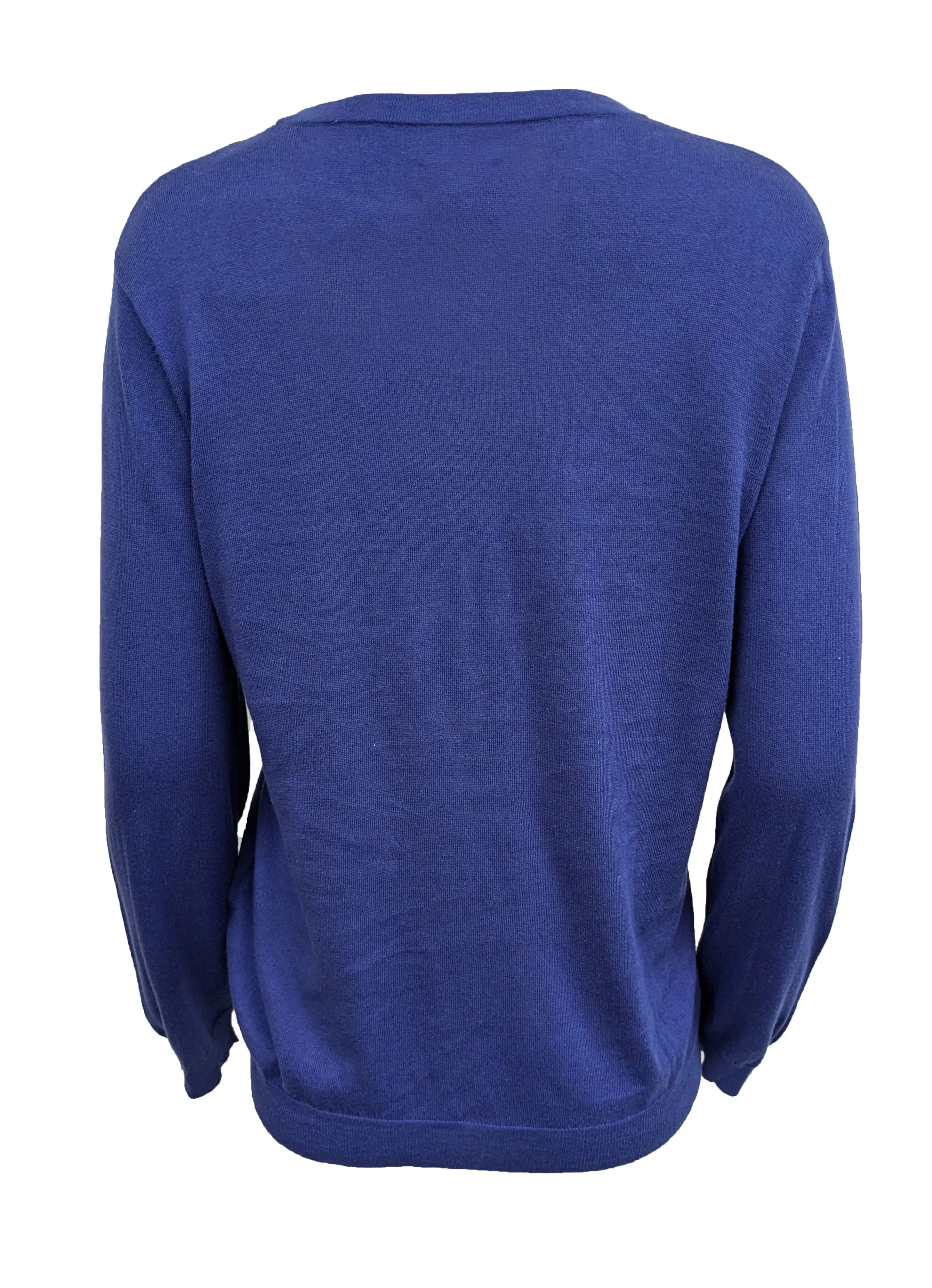 GANT RUGGER Women's Indigo Cotton Silk Wool Crue Sweater 488813 Size L