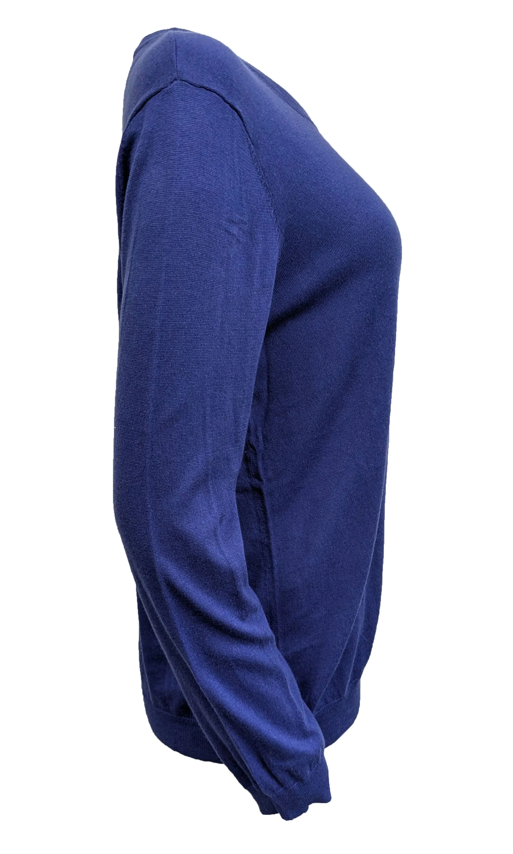 GANT RUGGER Women's Indigo Cotton Silk Wool Crue Sweater 488813 Size L
