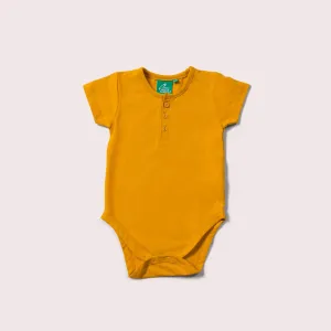 Gold Organic Short Sleeve Baby Bodysuit