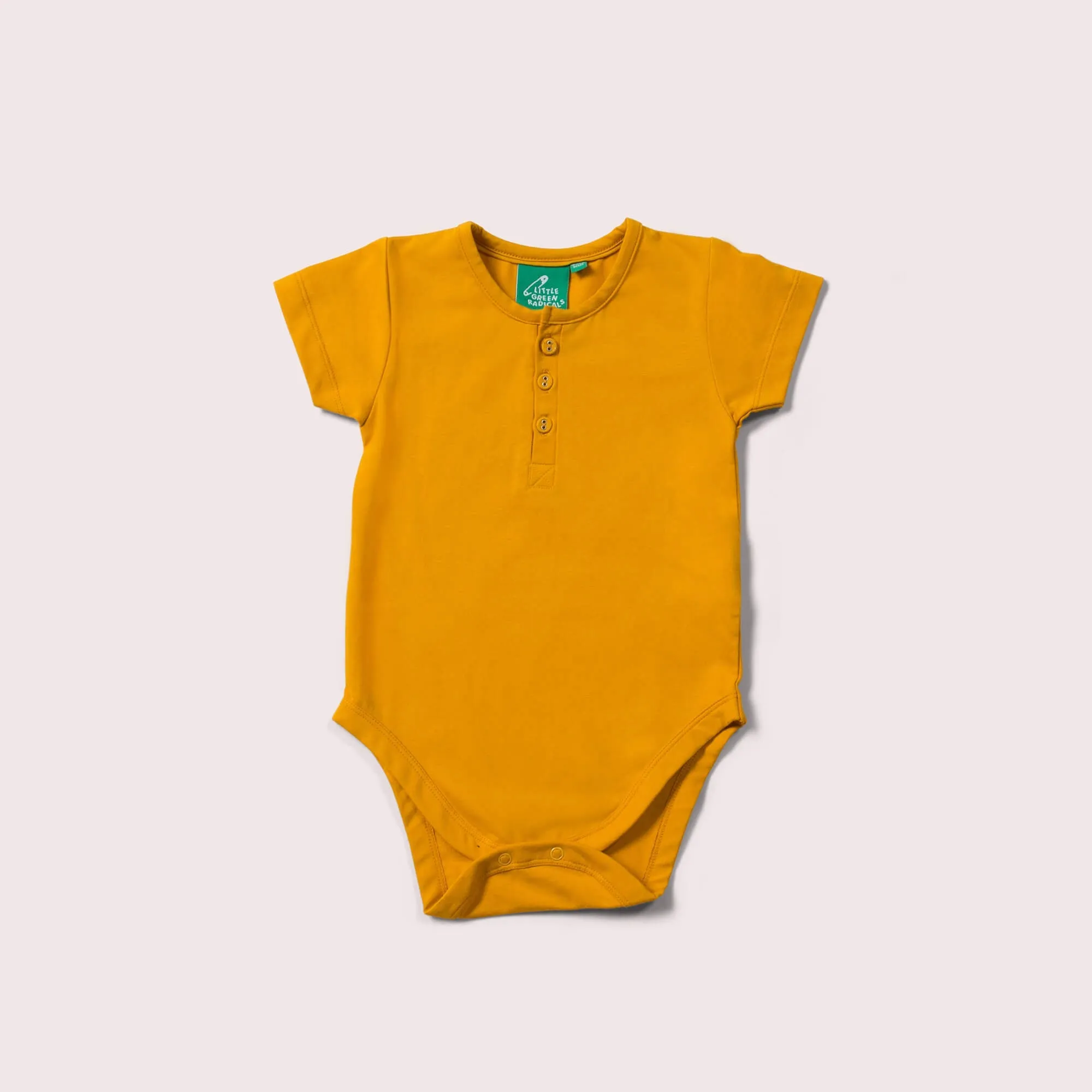Gold Organic Short Sleeve Baby Bodysuit