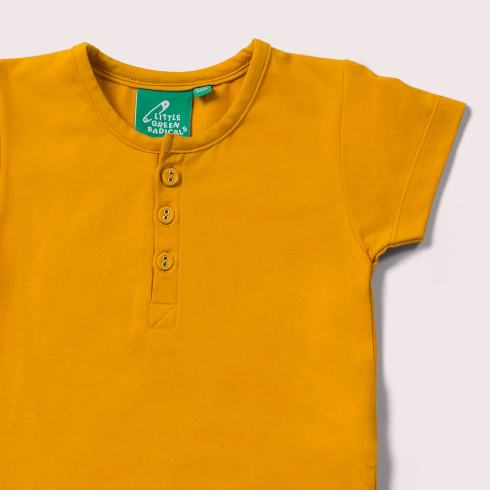 Gold Organic Short Sleeve Baby Bodysuit