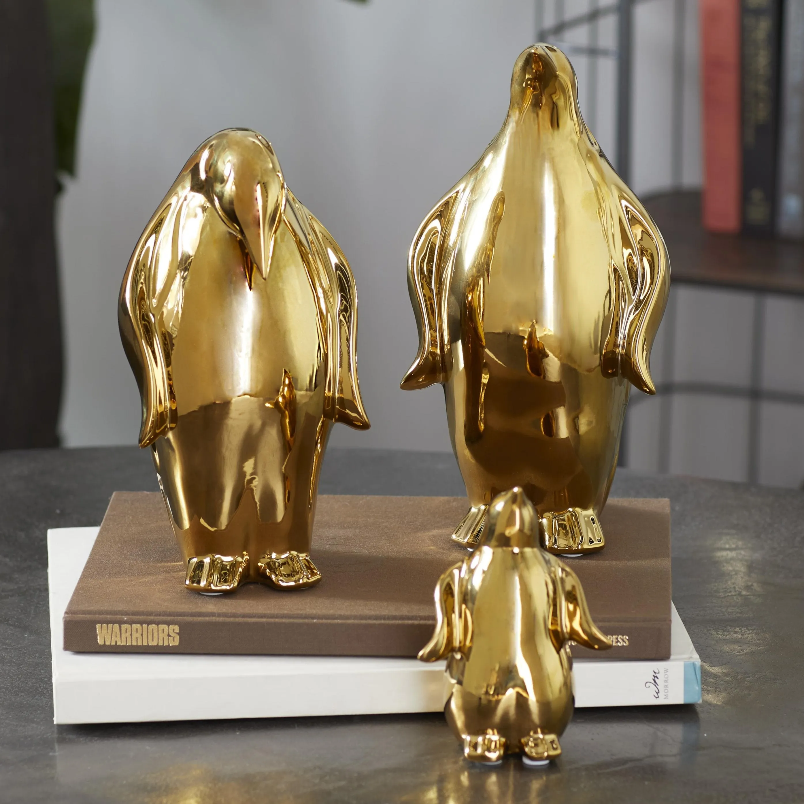 GOLD PORCELAIN PENGUINS