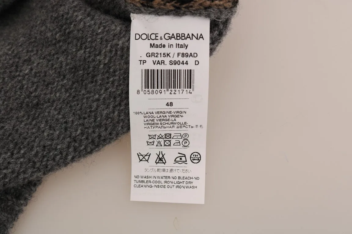 Gray Knitted Wool Sweater