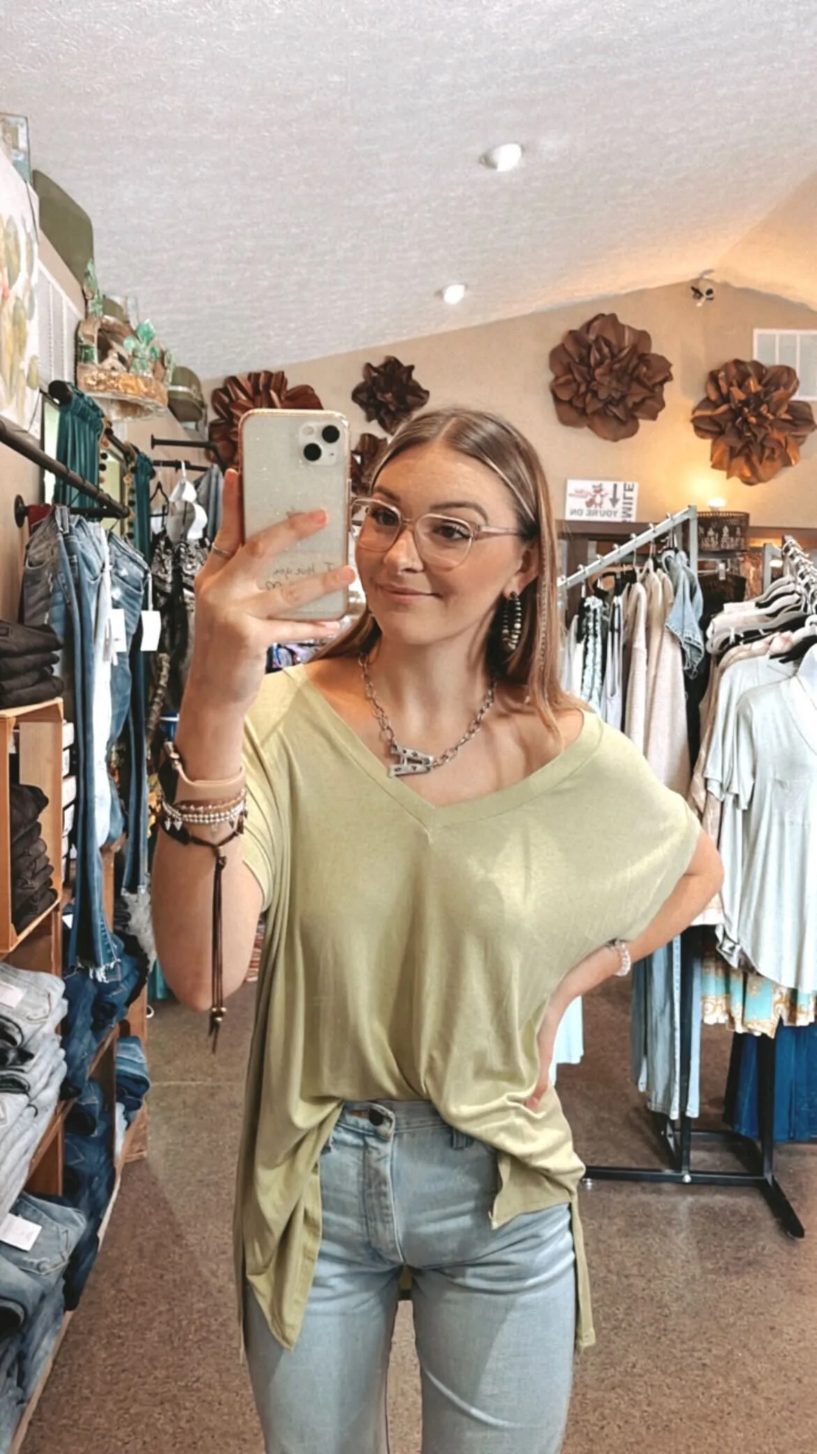 Green Tea Bamboo V Neck T-Shirt