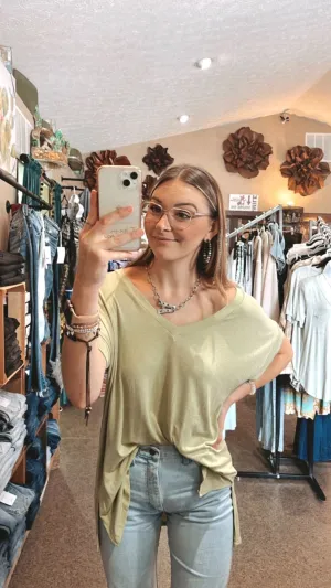 Green Tea Bamboo V Neck T-Shirt