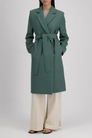 Harris Wharf London Midi Coat With Shoulder Pads - Sea Green