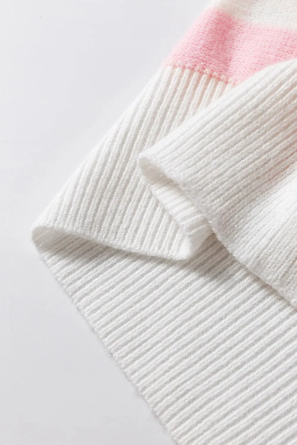 Hazel Blues® |  Exposed Seam Striped Round Neck Long Sleeve Sweater