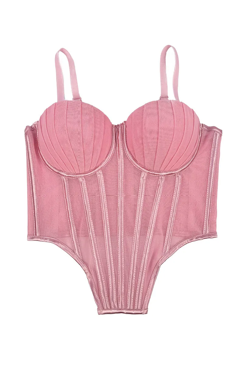 HTZ1321 Mesh Corset Bodysuit Dress