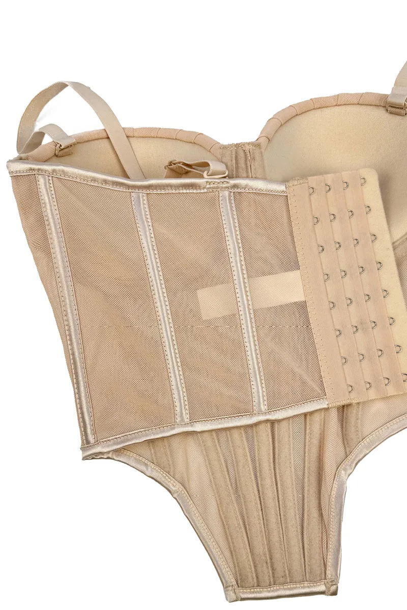HTZ1321 Mesh Corset Bodysuit Dress