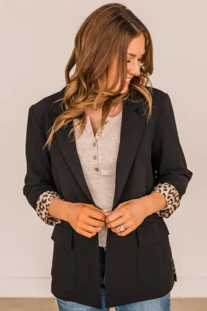 Hungry For Success Button Blazer- Black