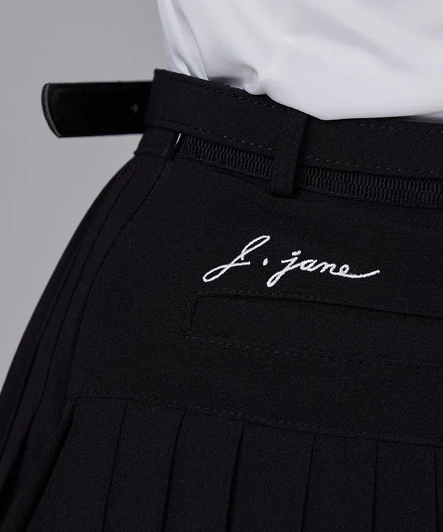 J.Jane Unbalanced Belt Pleats Skirt - Black