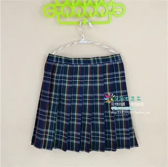 Kawaii Campus style Women's Uniforms Skirt For Women Students High High waist Plaid pleated skirts