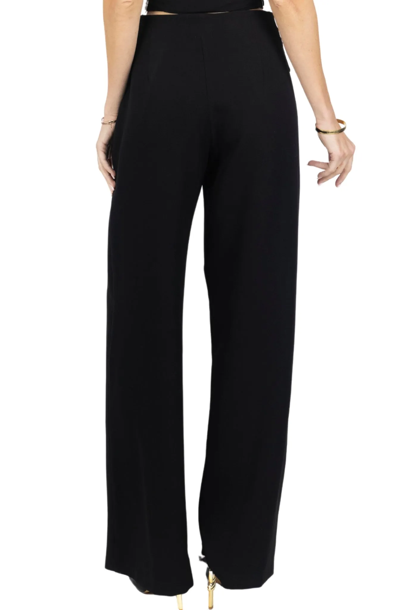 Kim Mid-Rise Women Trousers With Side Buckels