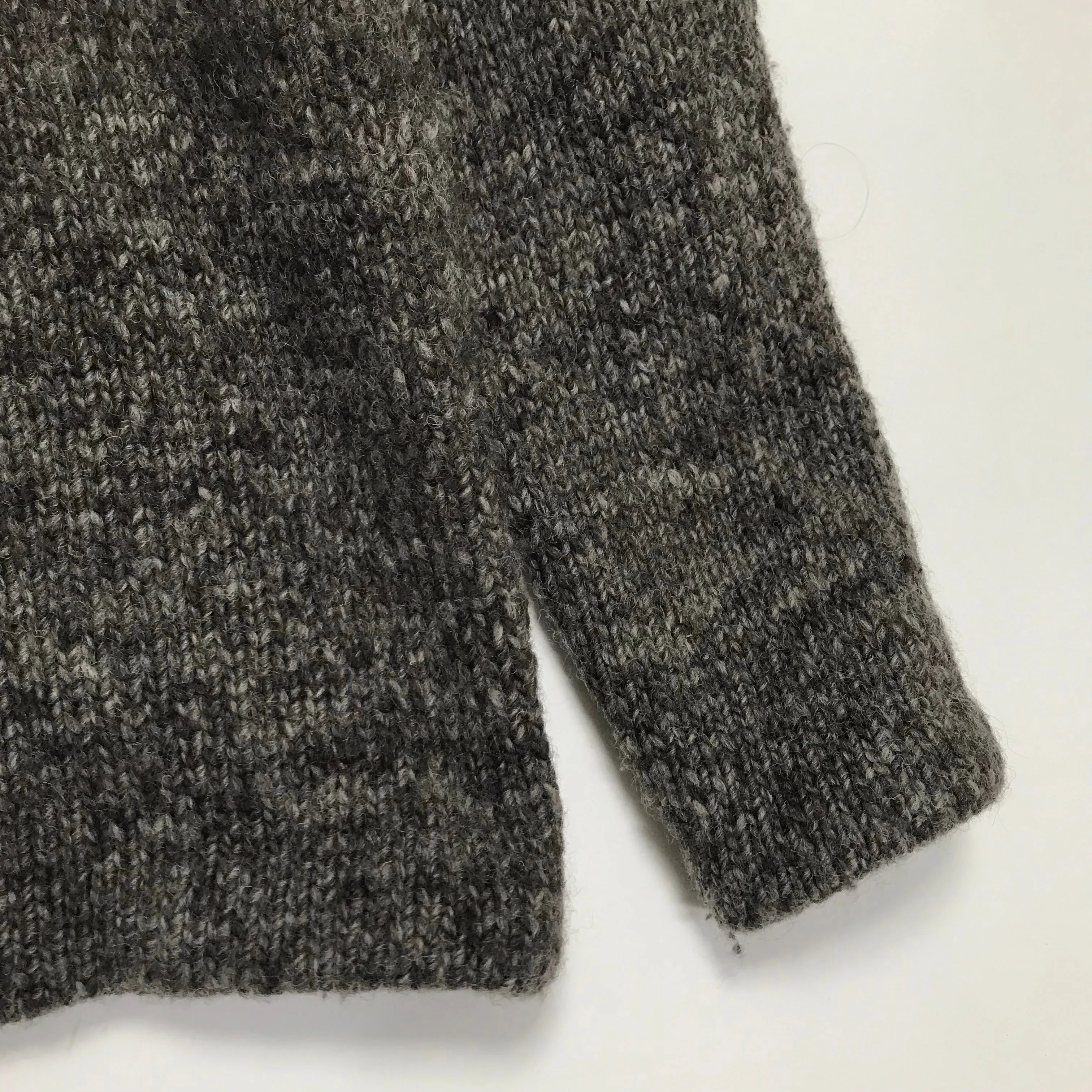 [L] Number Nine Wool Knit Shawl Collar Sweater Jacket Brown