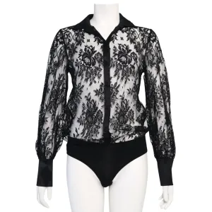 LACE BUTTON-UP BODYSUIT
