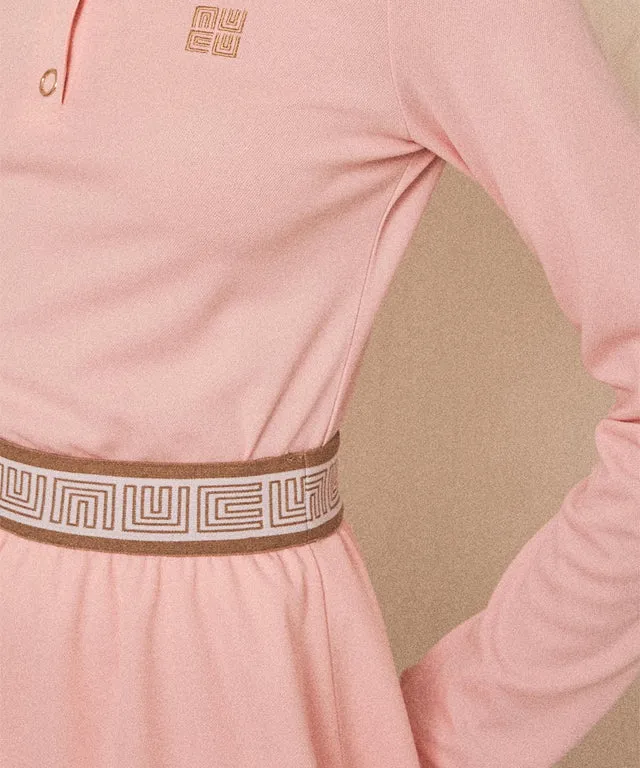LENUCU Logo Banding Pique Skirt Mini .ver - Pink