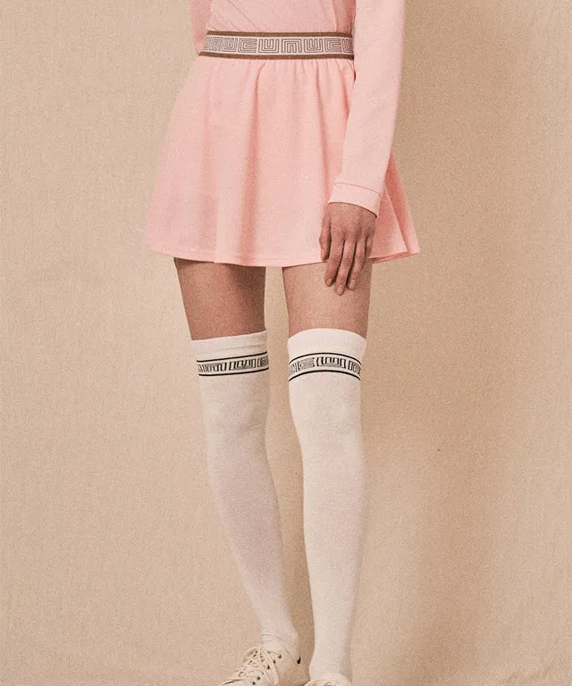 LENUCU Logo Banding Pique Skirt Mini .ver - Pink